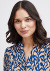 Fransa Merle Abstract Print Blouse, Beaucoup Blue