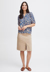 Fransa Merle Abstract Print Blouse, Beaucoup Blue