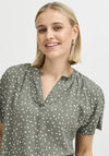 Fransa Kamma Polka Dot Top, Green
