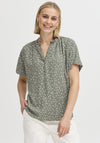 Fransa Kamma Polka Dot Top, Green