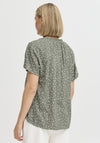 Fransa Kamma Polka Dot Top, Green