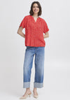 Fransa Kamma Polka Dot Top, Red