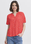 Fransa Kamma Polka Dot Top, Red