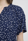 Fransa Kamma Polka Dot Top, Navy