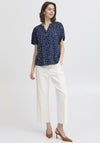 Fransa Kamma Polka Dot Top, Navy