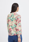 Fransa Lalu Floral Print Pleated Blouse, Rouge Red