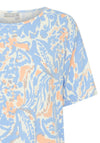 Fransa Fedot Round Neck Print Top, Hydrangea