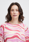 Fransa Zena Animal Print Blouse, Pink Frosting