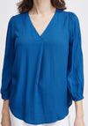 Fransa Oline V-Neck Textured Top, Beaucoup Blue