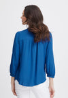 Fransa Oline V-Neck Textured Top, Beaucoup Blue