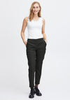 Fransa Pamila Slim Leg Tapered Trousers, Black