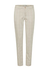 Fransa Blenda Slim Leg Check Trousers, Sand