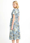 Fransa Dottie Wrap Midi Dress, Blue Multi