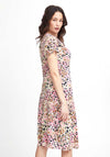 Fransa Dottie Wrap Midi Dress, Pink Multi