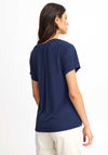 Fransa Joselyn V Neck T-Shirt, Navy Blazer
