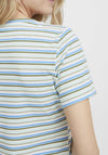 Fransa Sani Stripe T-Shirt, Blue & Mint