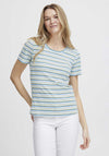 Fransa Sani Stripe T-Shirt, Blue & Mint