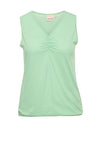 Simple Wish Curve Sansa V Ruched Tank Top, Green