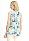 Fransa Seen Animal Print V Neck Sleeveless Top, Blue Multi