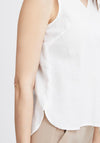 Fransa Maddie V-Neck Linen Top, Blanc De Blanc