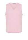 Fransa Maddie V-Neck Linen Top, Pink Frosting