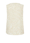 Fransa Maddie V-Neck Linen Print Top, Arctic Wolf Mix