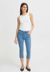 Fransa Luxe Capric Slim Leg Denims, Light Blue