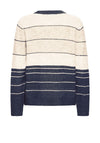 Fransa Ellis Striped Colour Block Jumper, Beige and Navy