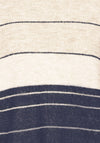 Fransa Ellis Striped Colour Block Jumper, Beige and Navy