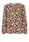 Fransa Jio Leopard Print Blouse, Pink