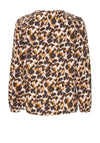 Fransa Jio Leopard Print Blouse, Pink