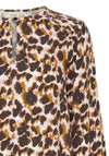 Fransa Jio Leopard Print Blouse, Pink