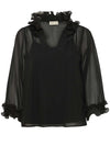 Fransa Lee Ruffle Detail Blouse, Black