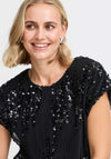 Fransa Heather Sequin Embellished Blouse, Black