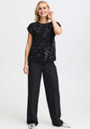 Fransa Heather Sequin Embellished Blouse, Black