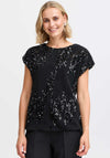 Fransa Heather Sequin Embellished Blouse, Black
