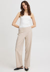 Fransa Abigail Wide Leg Trousers, Beige
