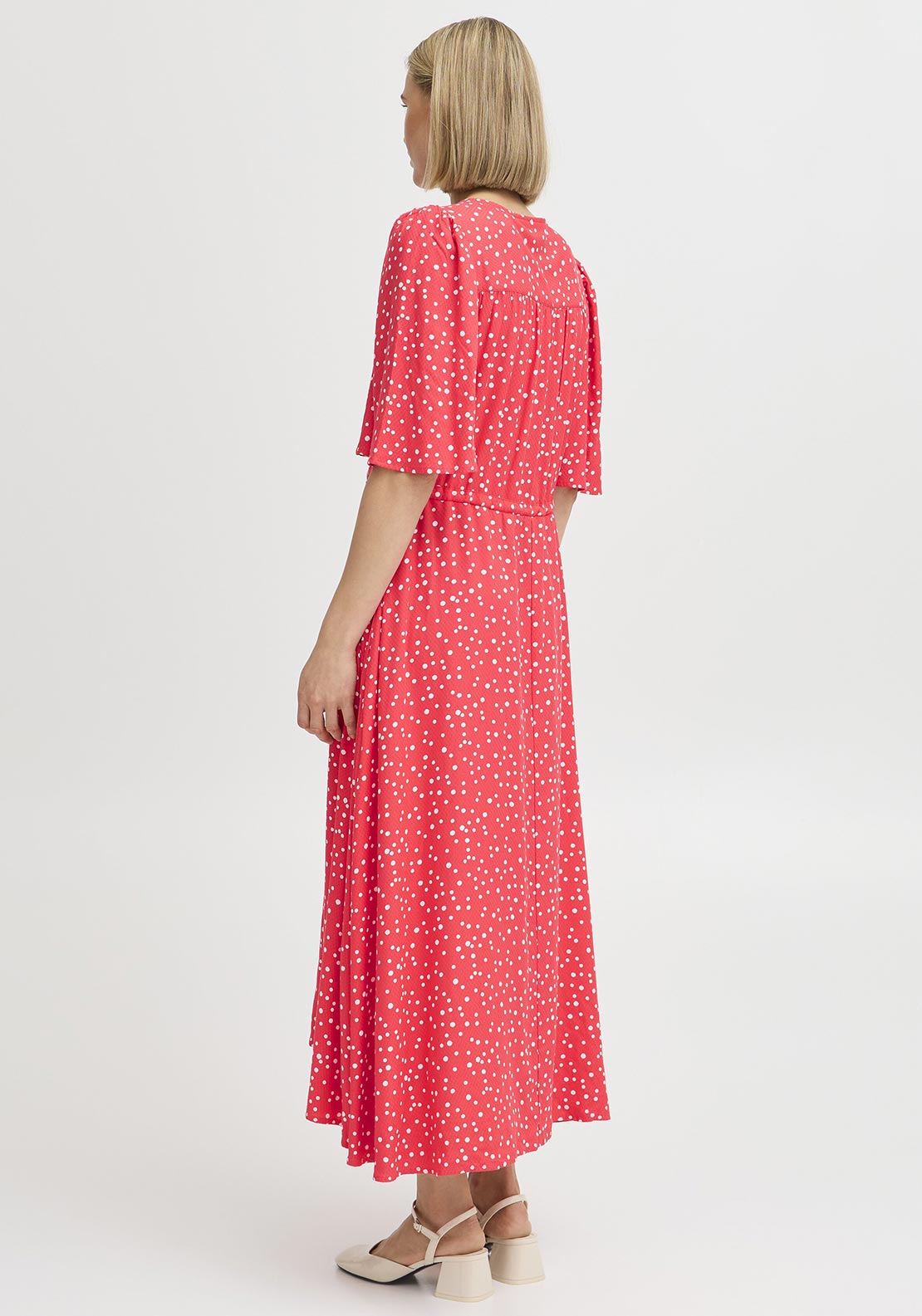 Fransa Kamma Polka Dot Dress, Red