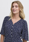 Fransa Kamma Polka Dot Dress, Navy