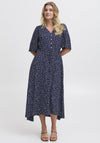 Fransa Kamma Polka Dot Dress, Navy