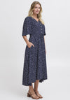 Fransa Kamma Polka Dot Dress, Navy