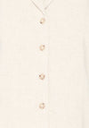 Fransa Tel Linen Blend Short Shirt, Beige