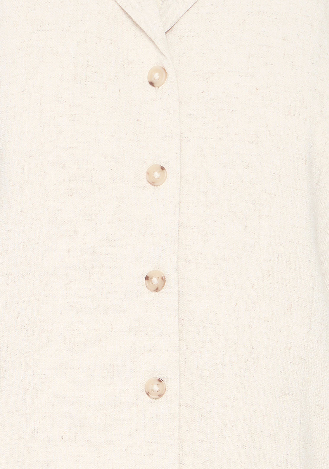 Fransa Tel Linen Blend Short Shirt, Beige
