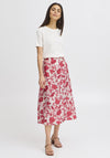Fransa Hita Buttoned Floral Skirt, Pink