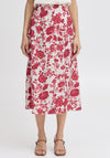 Fransa Hita Buttoned Floral Skirt, Pink