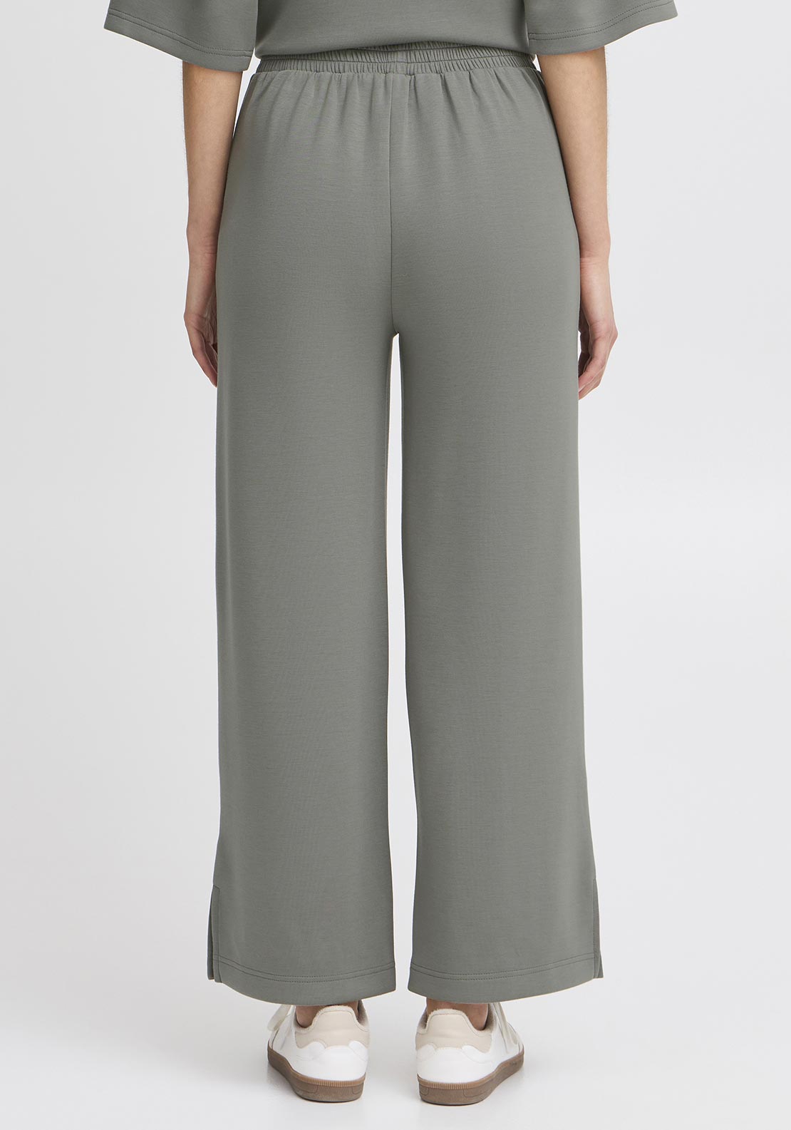 Fransa Aurora Wide Leg Joggers, Green