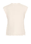 Fransa Kateleen Knit Buttoned Sweater Vest, Cream