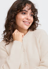 Fransa Kateleen Knitted Buttoned Cardigan, Cream