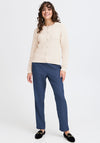 Fransa Kateleen Knitted Buttoned Cardigan, Cream