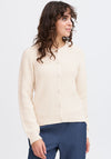 Fransa Kateleen Knitted Buttoned Cardigan, Cream
